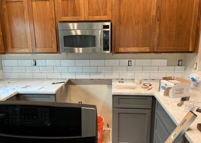 Tile backsplash install