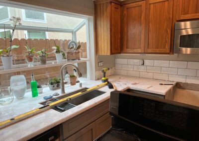 Tile backsplash install